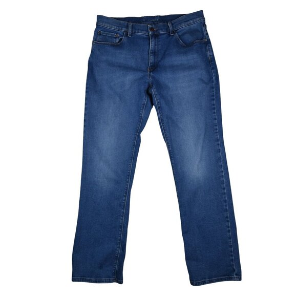 Mott & Bow Jeans Men's Medium Blue Straight Stretch Denim Measures Sz 35 x 32